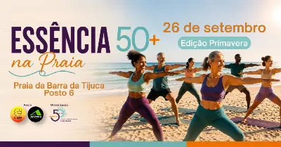 Essência 50+ na Praia - Aula de Pilates na Barra da Tijuca