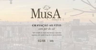 Gravação ao vivo com pôr do sol