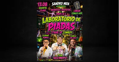Laboratório de Piadas - INGRESSOS GRATUITOS - Quinta 13 de Agosto às 21:00 - Joker Comedy Bar VV