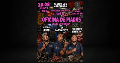 Oficina de Piadas - INGRESSOS GRATUITOS - Quinta 20 de Agosto às 21:00 - Joker Comedy Bar VV